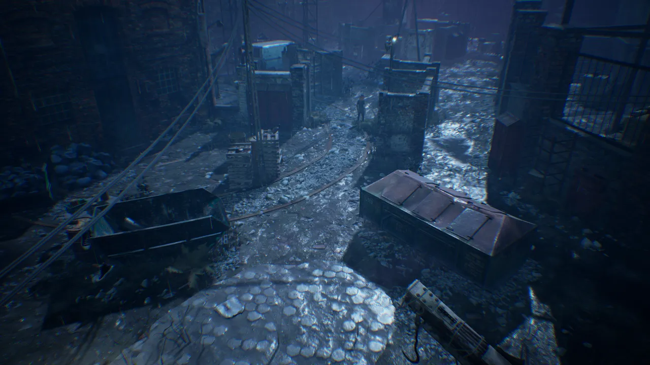 Area of the map with various debris and line-of-sight obstructions.