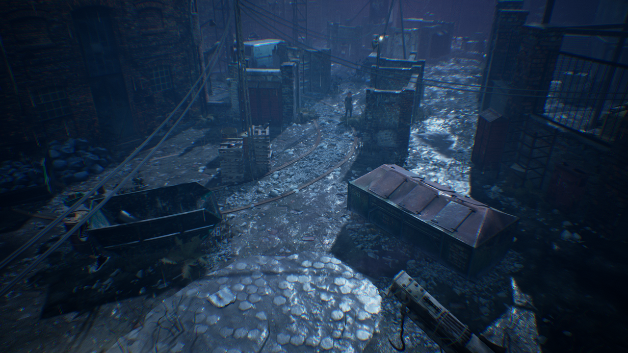 Area of the map with various debris and line-of-sight obstructions.