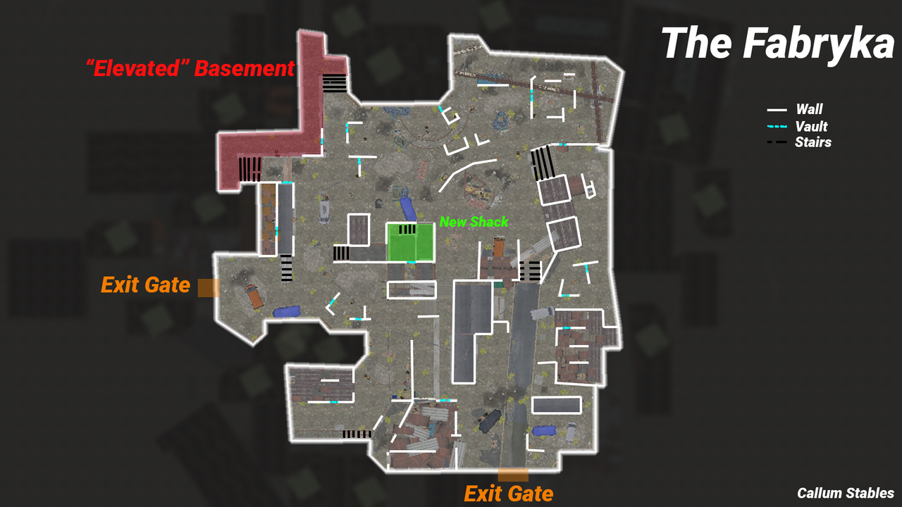 Top-down illustration of the map layout.