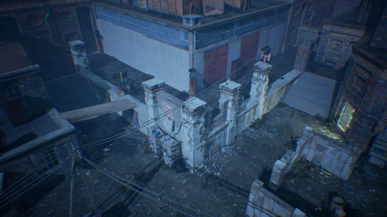 An inverted version of the "Basement" tile, with multiple paths leading up to it.