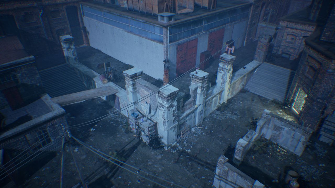 An inverted version of the "Basement" tile, with multiple paths leading up to it.